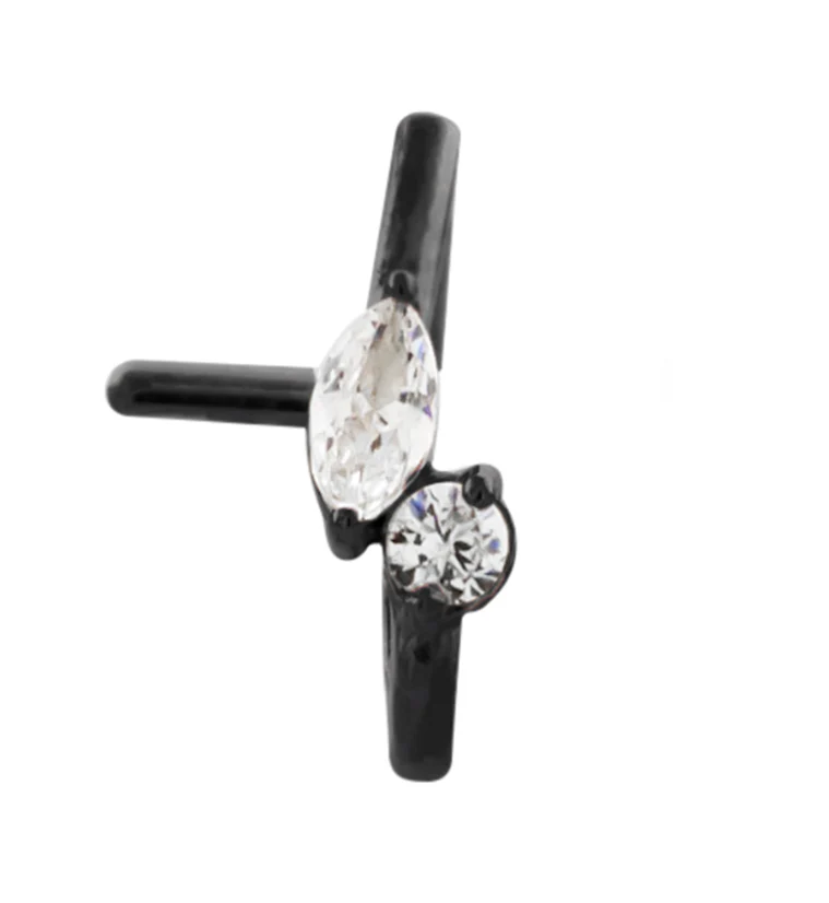 18G Black PVD Empress CZ Nose Curve
