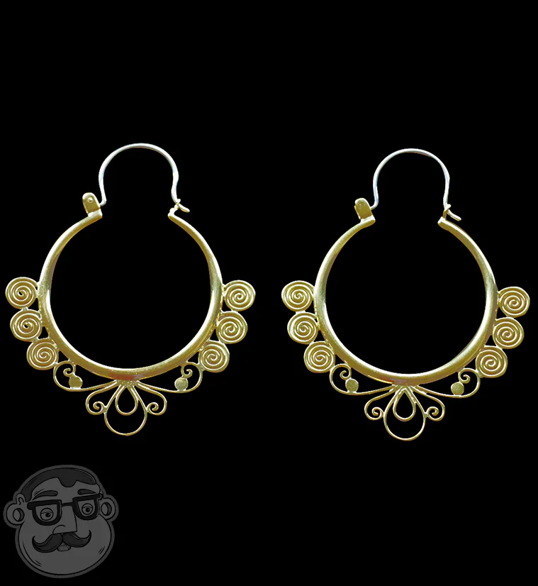 18G Coil Brass Hoop Earrings