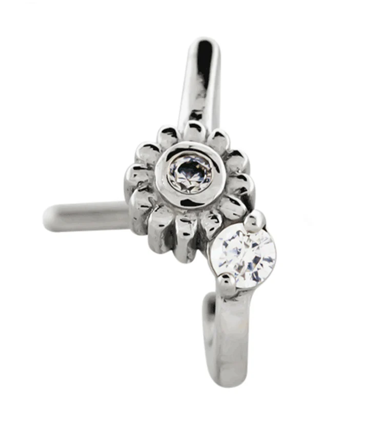 18G Flower CZ Nose Curve