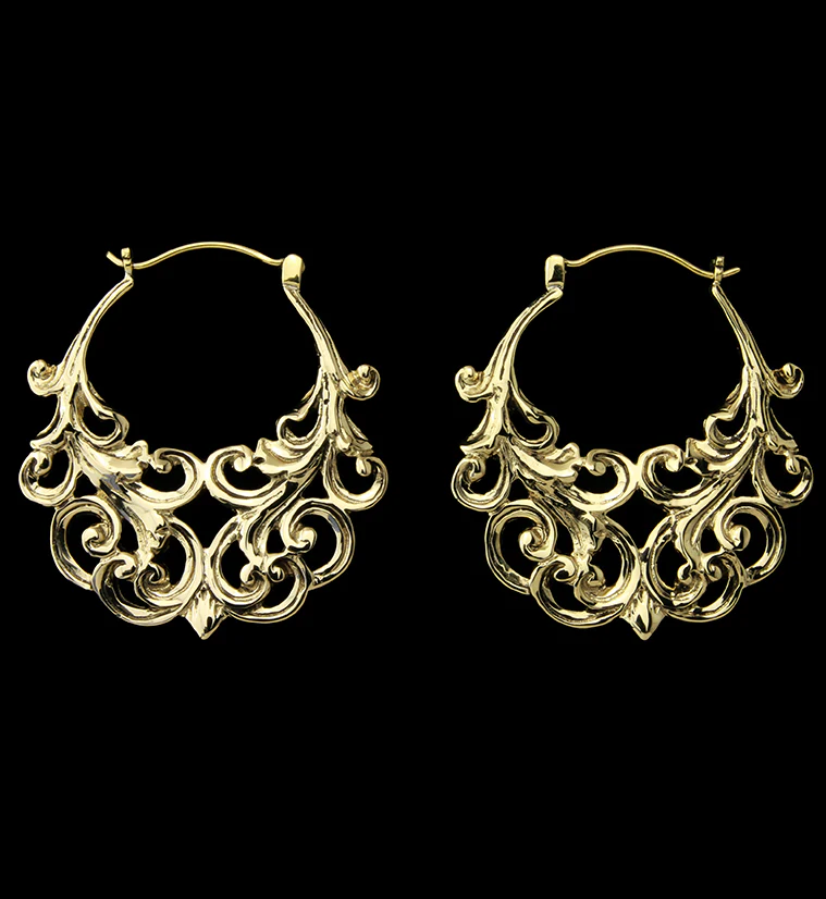 18G Golden Lattice Brass Hangers / Earrings - Image 2