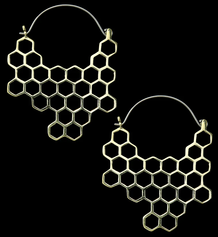 18G Honeycomb Brass Hangers / Earrings