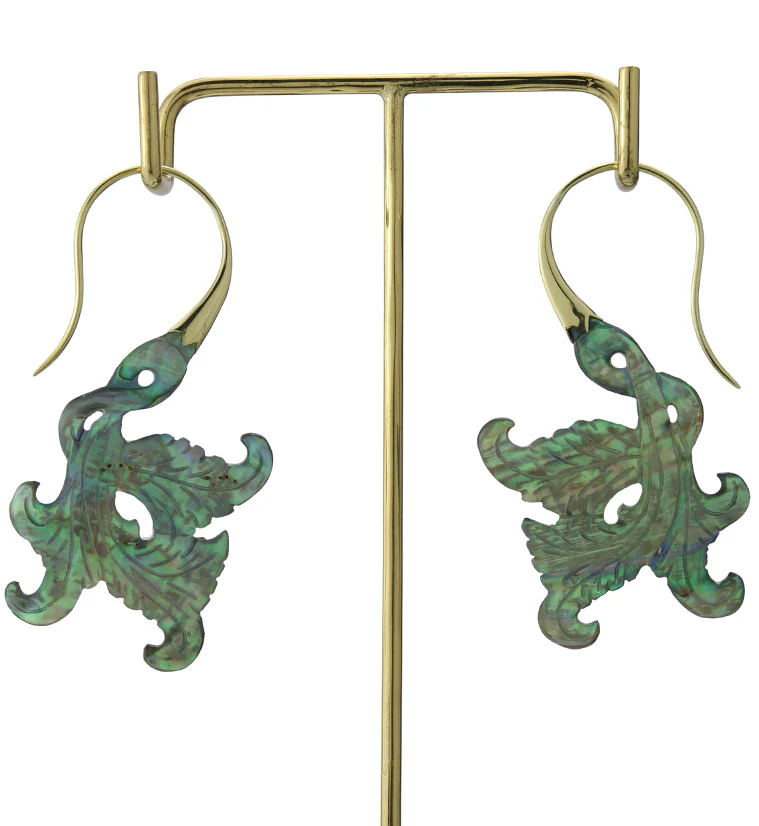 18G Opulent Brass Abalone Hangers / Earrings - Image 3