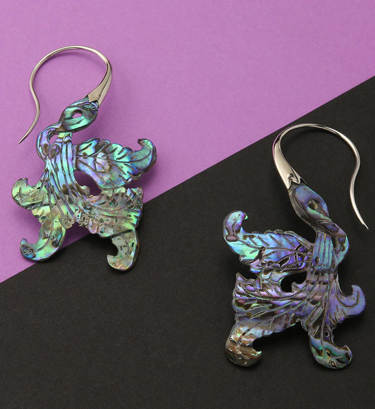 18G Opulent White Brass Abalone Hangers / Earrings - Image 2