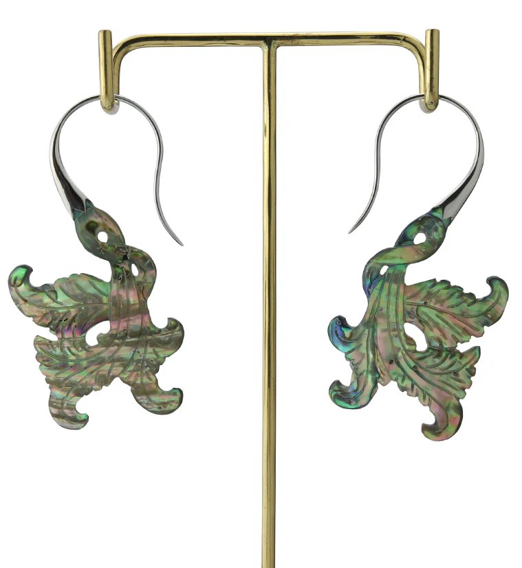 18G Opulent White Brass Abalone Hangers / Earrings - Image 3