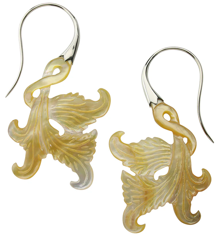 18G Opulent White Brass MOP Hangers / Earrings - Image 4