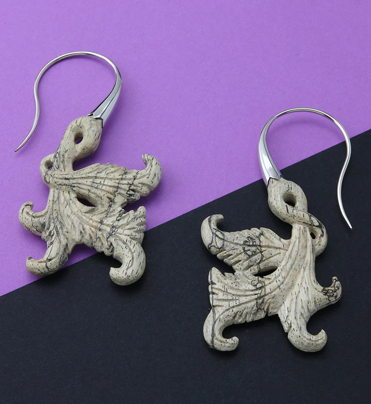 18G Opulent White Brass Tamarind Wood Hangers / Earrings - Image 2