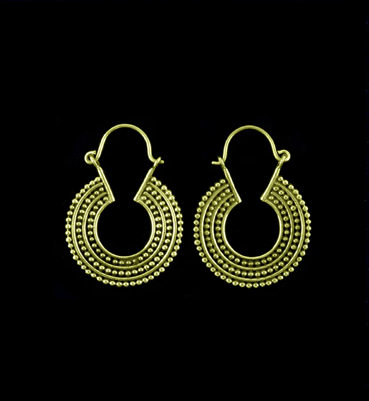 18G Parallel Beaded Brass Hangers - Earrings