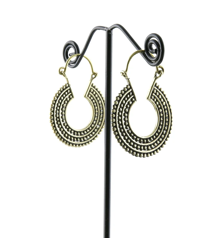 18G Parallel Beaded Brass Hangers - Earrings - Image 2
