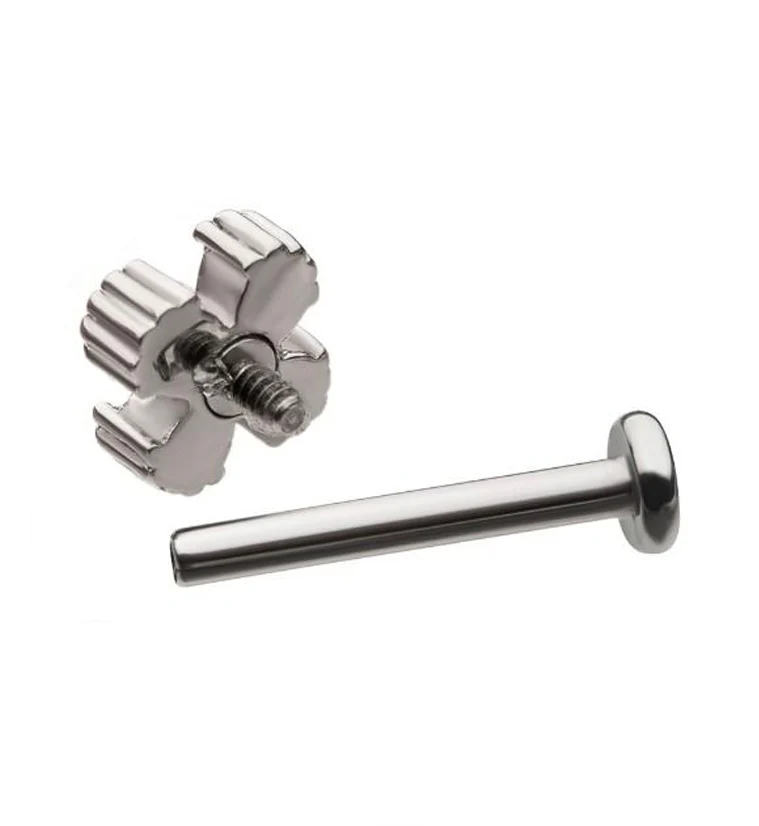 18G Quad CZ Internally Threaded Labret - Image 2