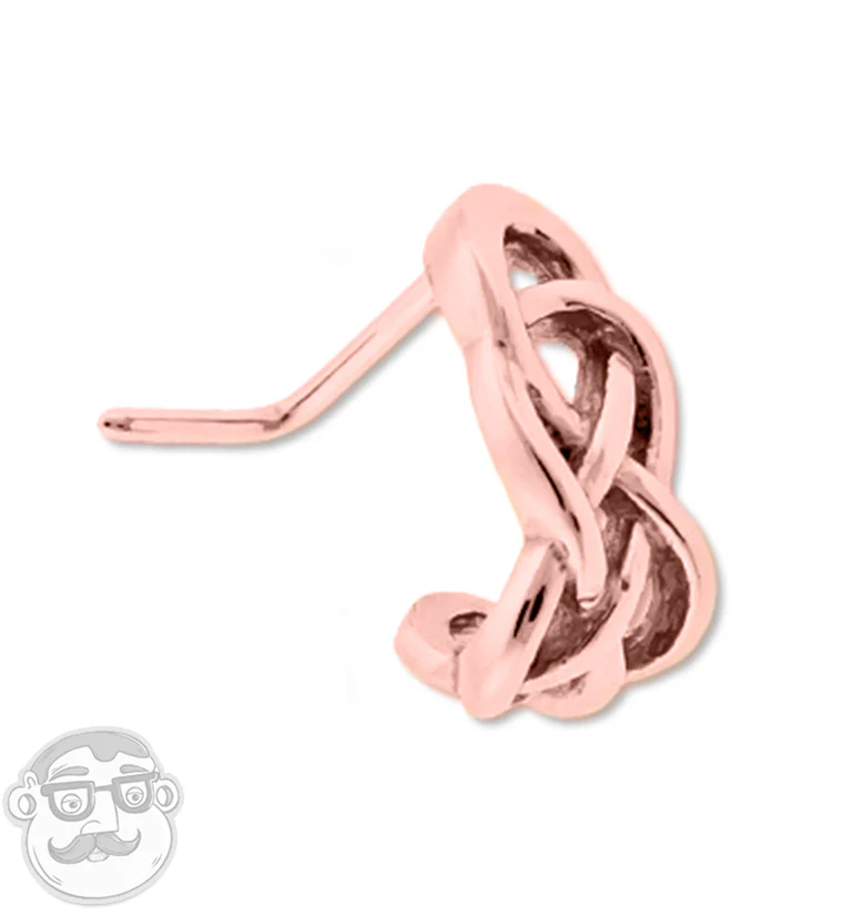 18G Rose Gold PVD Celtic Braid Nose Curve Ring