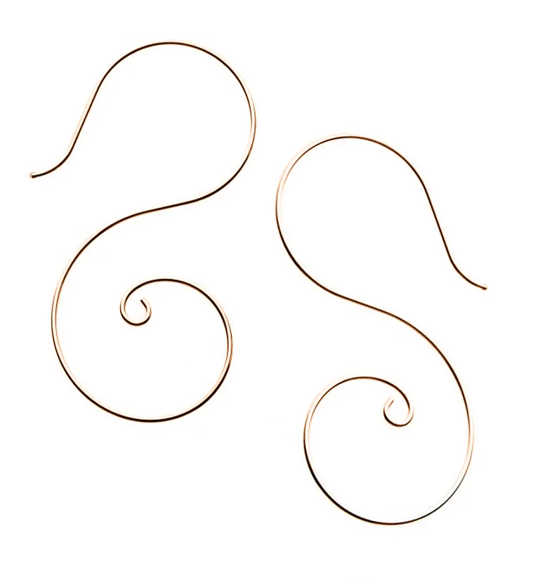 18G Rose Gold XL Spiral Earrings