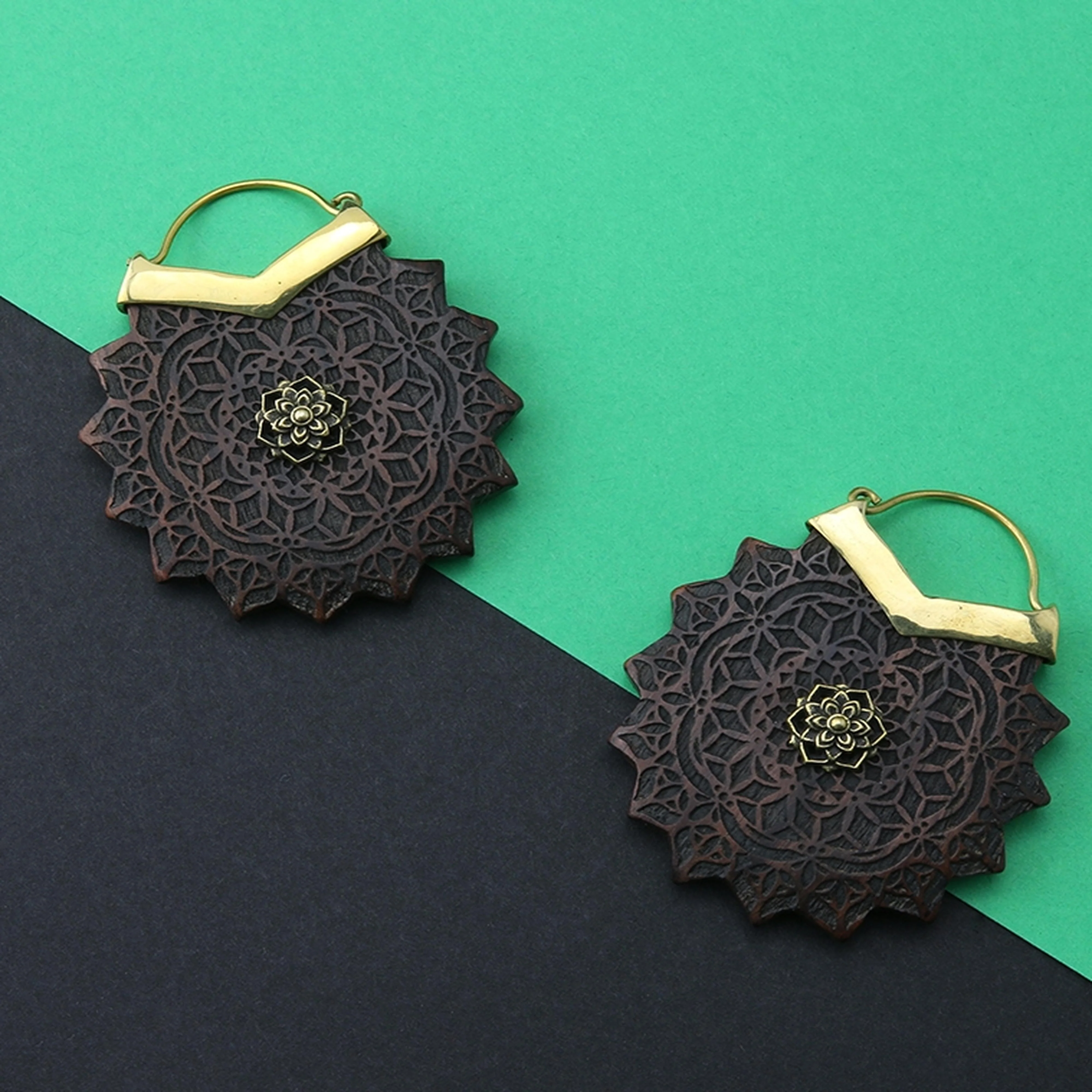 18G Transfix Engraved Wooden Hangers - Earrings - Image 2