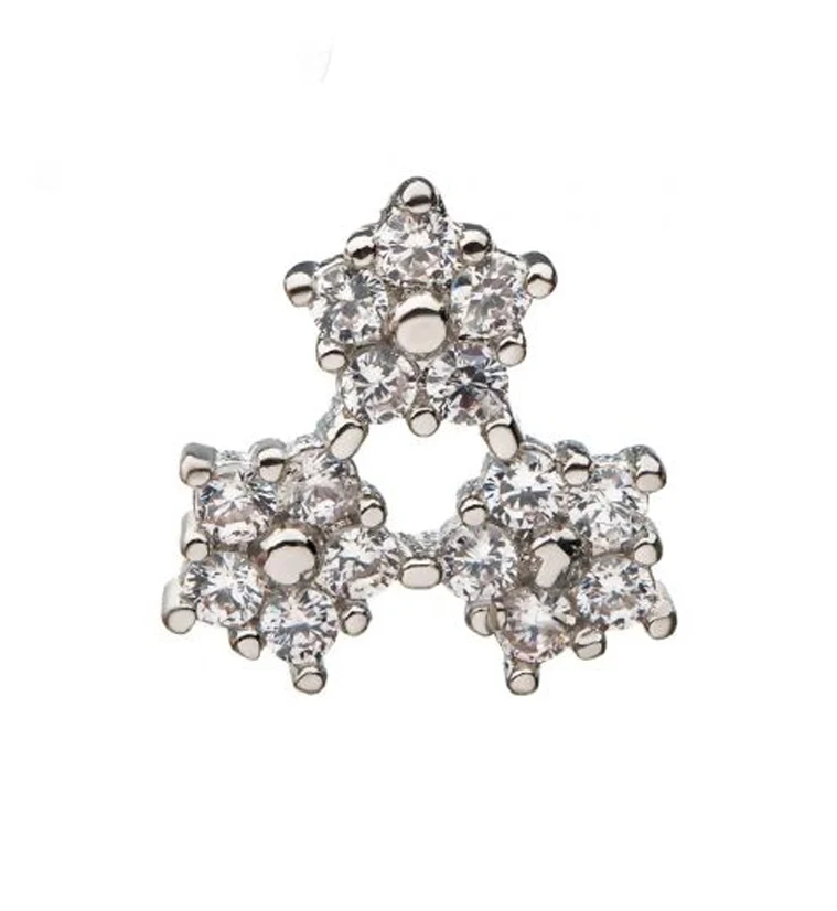 18G Trine CZ Floral Cartilage Barbell - Image 2
