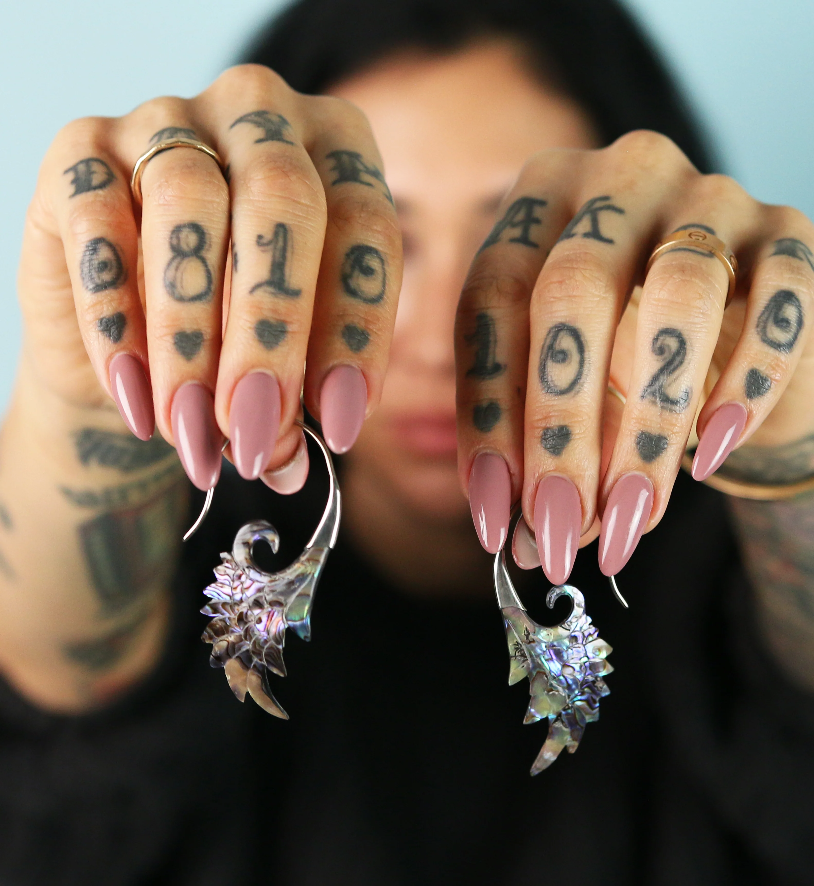 18G Wing White Brass Abalone Hangers / Earrings - Image 6