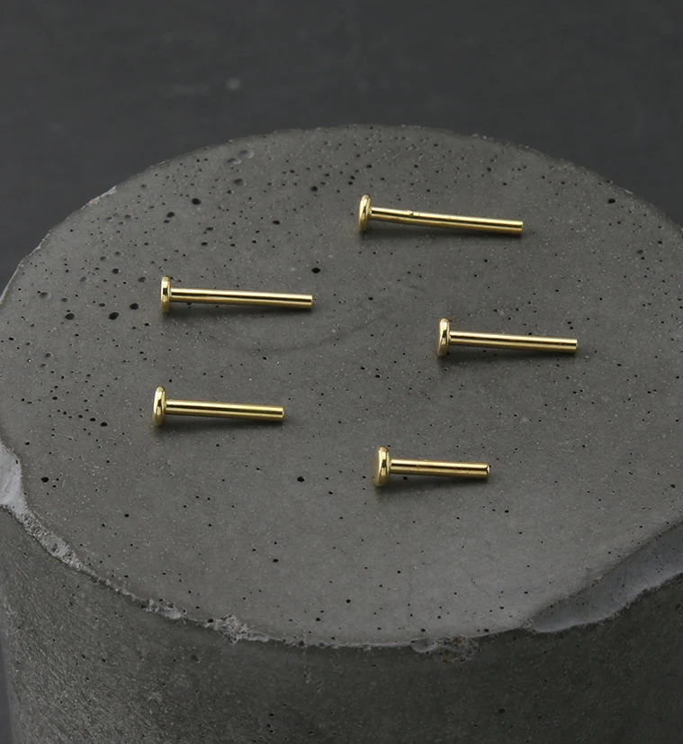 18kt Gold Threadless Labret - Image 2