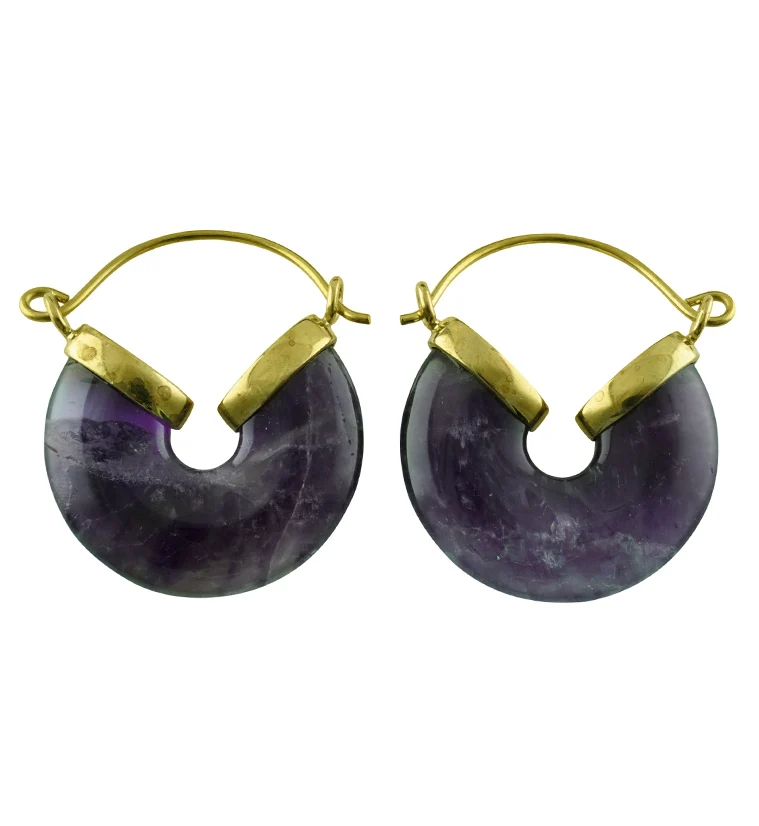 20G Amethyst Halo Hangers - Earrings