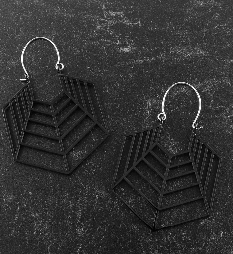 20G Black Oblique Hangers - Earrings - Image 2