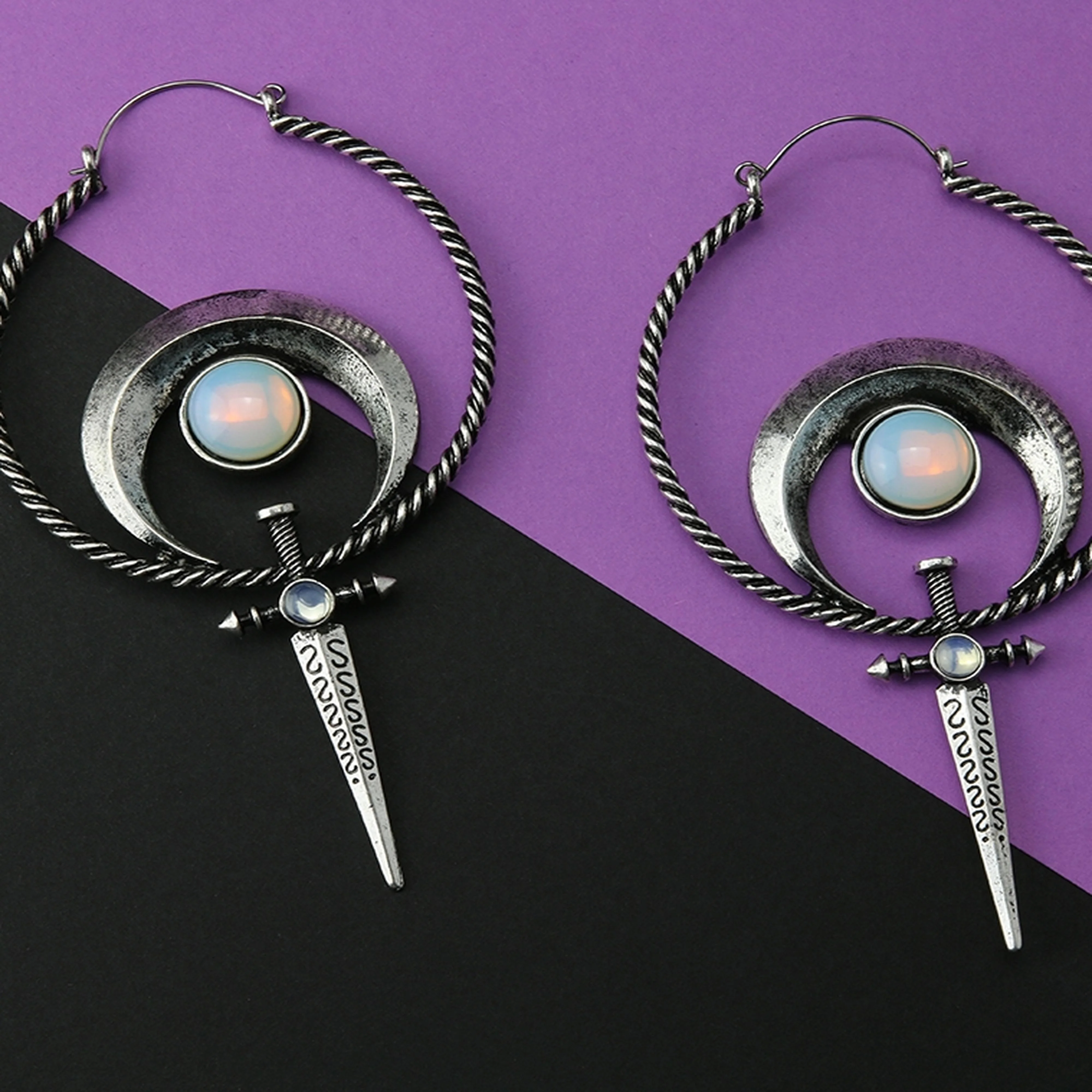 20G Caliber Opalite Plug Hoops - Image 2