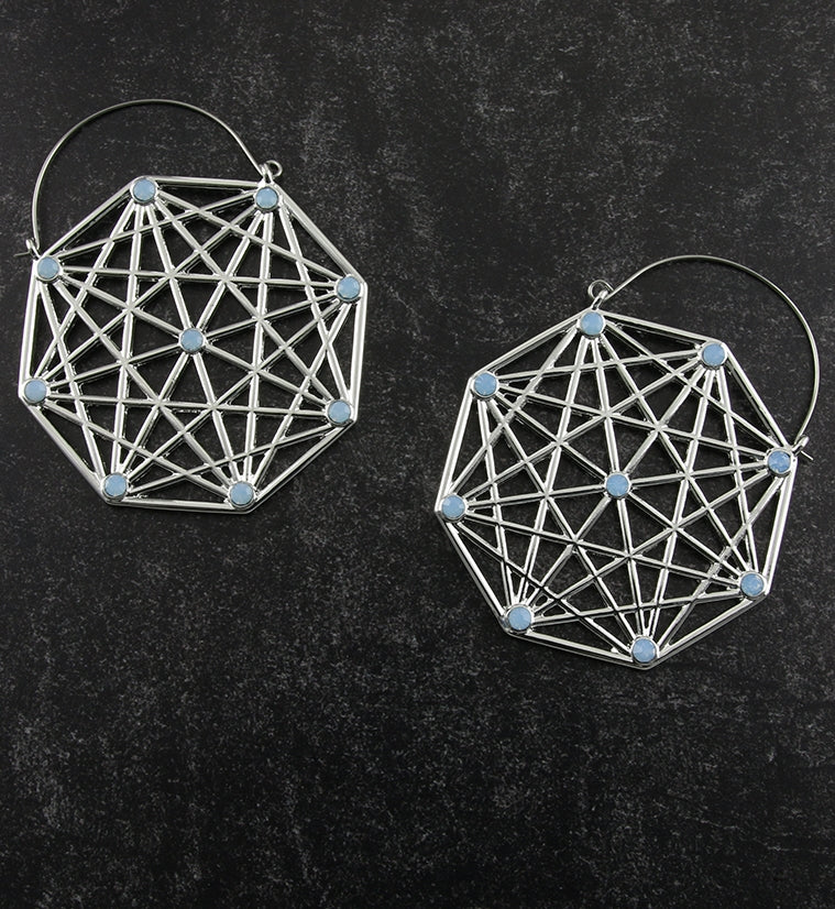 20G Geo Opalite Plug Hoops - Image 4