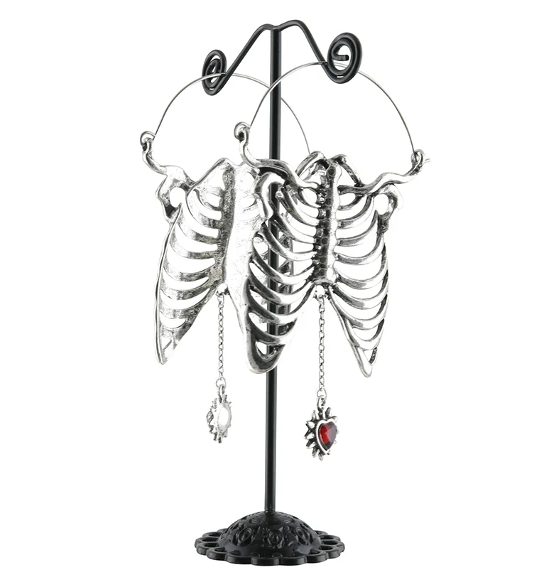 20G Sternum Chain Heart Plug Hoops - Image 3