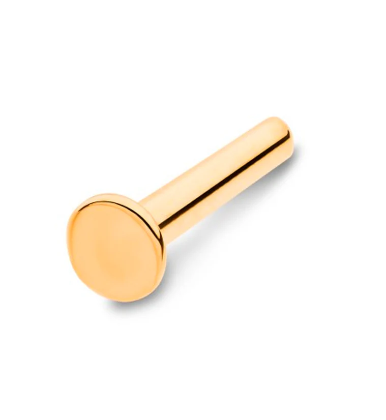24kt Gold PVD 16G Titanium Threadless Labret (Back Only) - Image 3