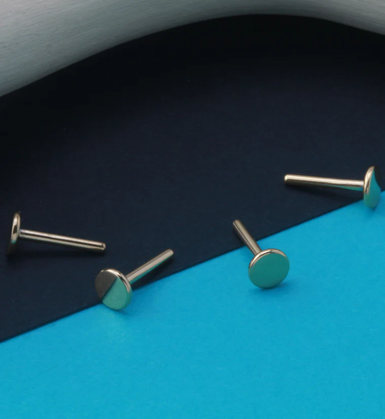 24kt Gold PVD 16G Titanium Threadless Labret (Back Only) - Image 5