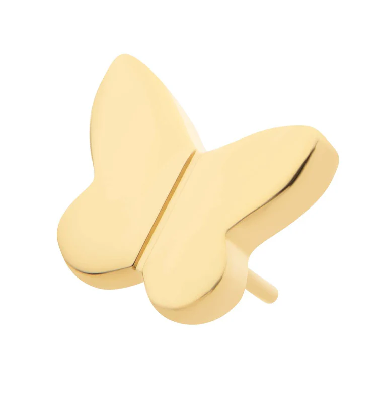 24kt Gold PVD Butterfly Wings Titanium Threadless Top
