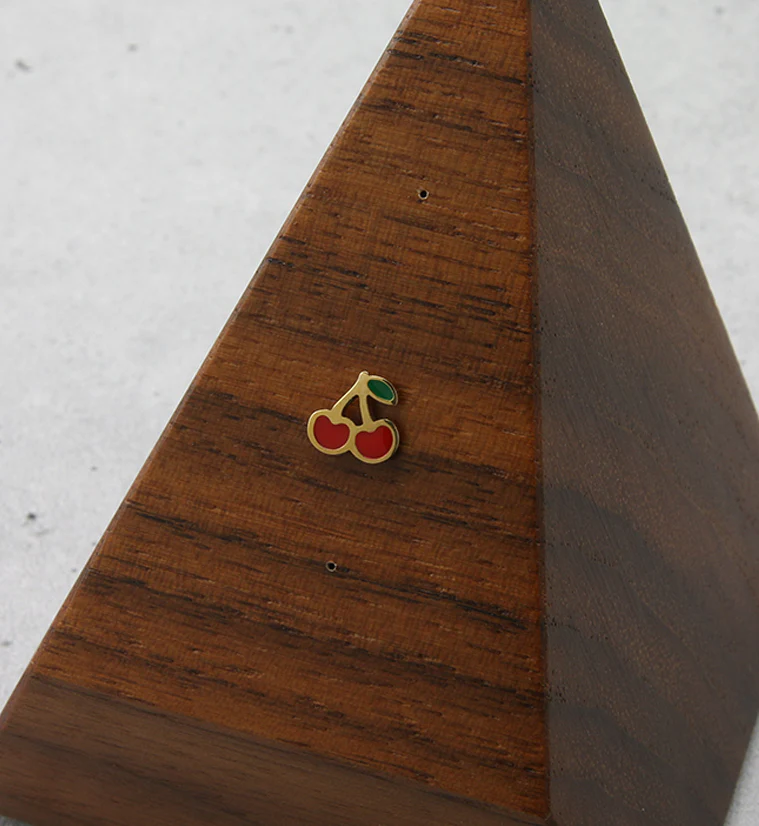 24kt Gold PVD Cherry Threadless Titanium Top - Image 2