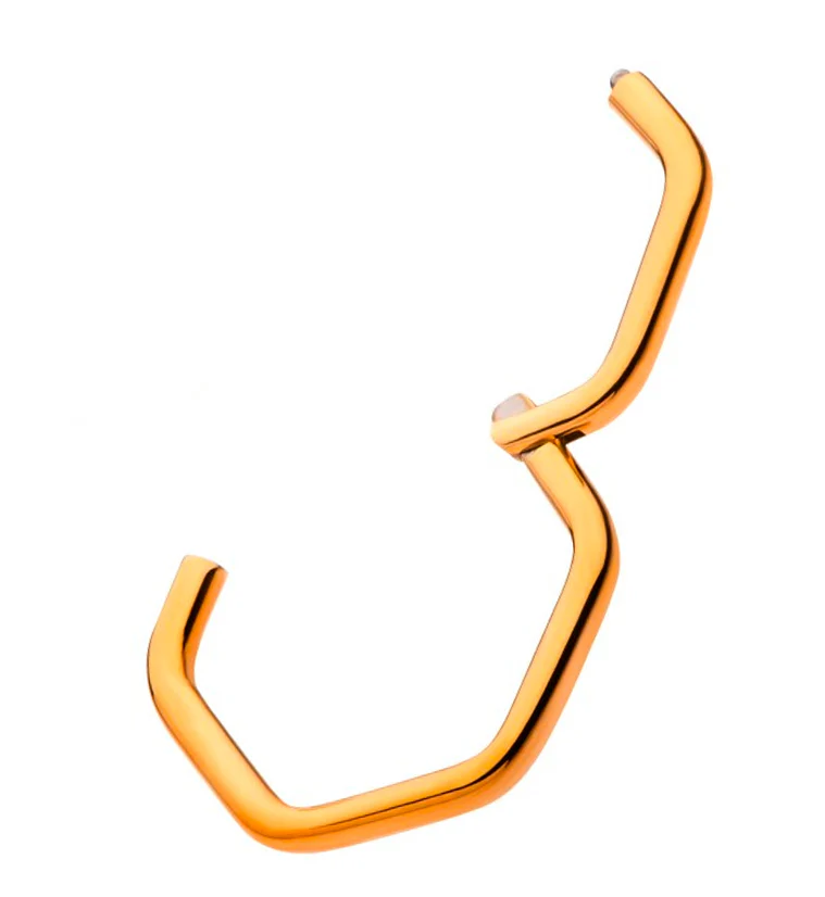 24kt Gold PVD Hex Titanium Hinged Segment Ring - Image 3