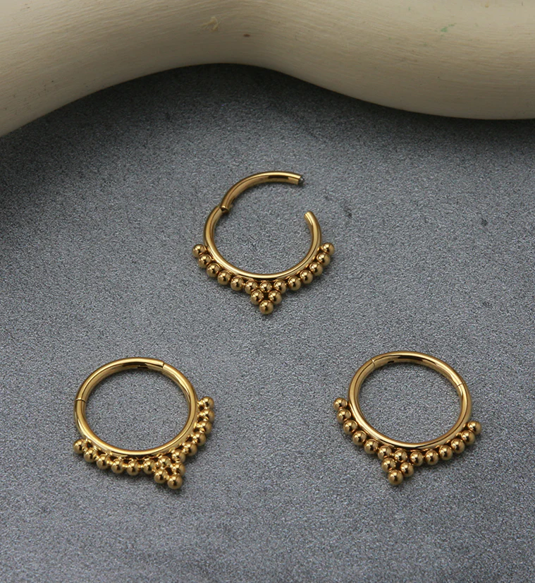 24kt PVD Gold Titanium Fuse Hinged Segment Ring - Image 3