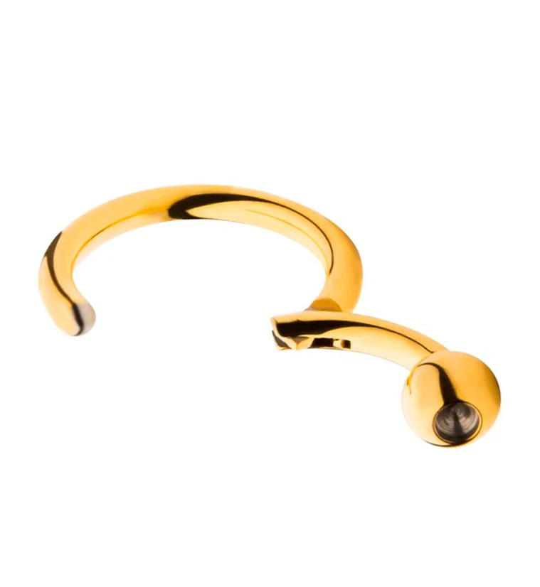 24kt PVD Gold Titanium Hinged Segment Captive Bead Ring - Image 2