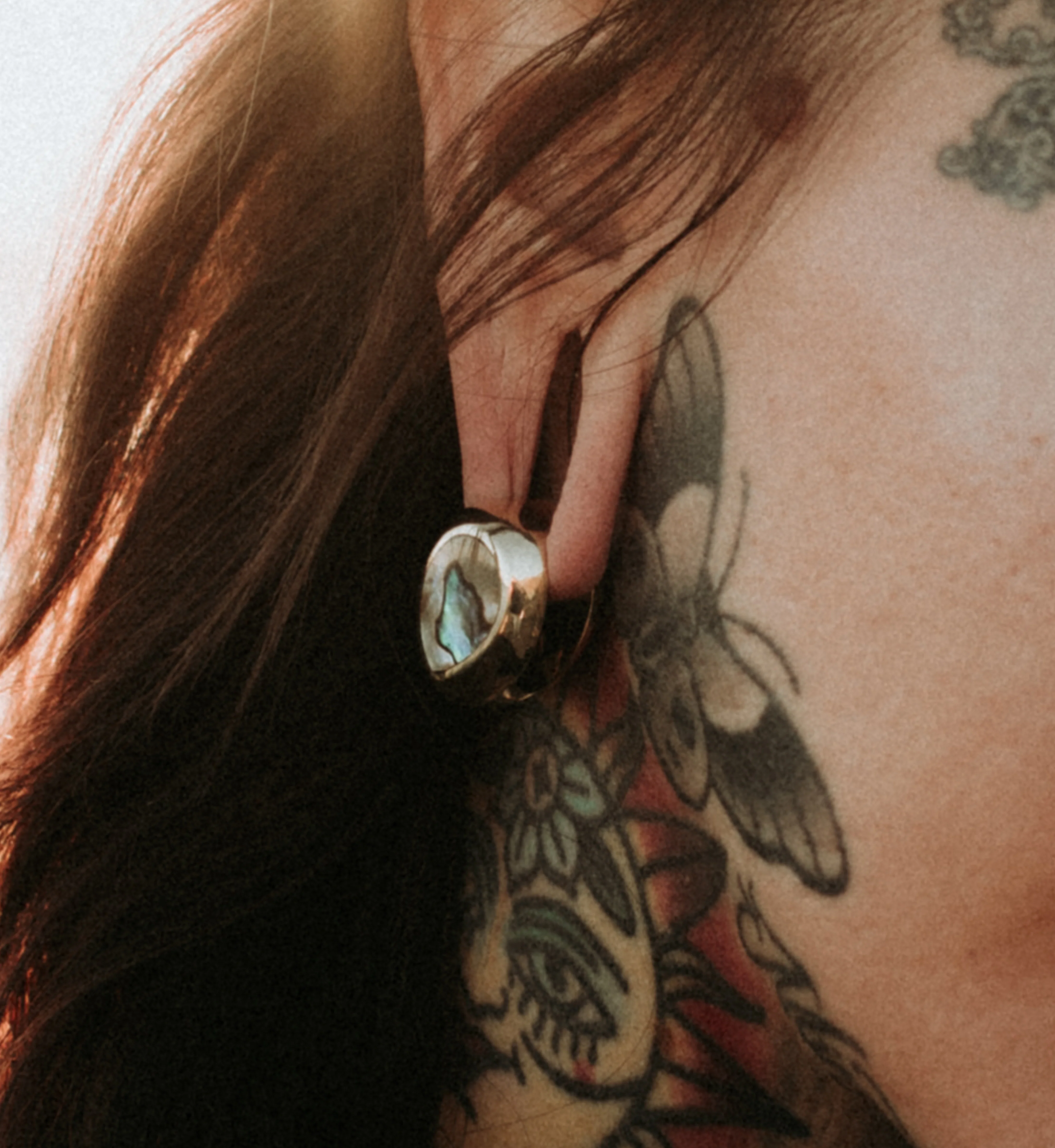 Abalone Knuckle Brass Ear Weights - Image 5