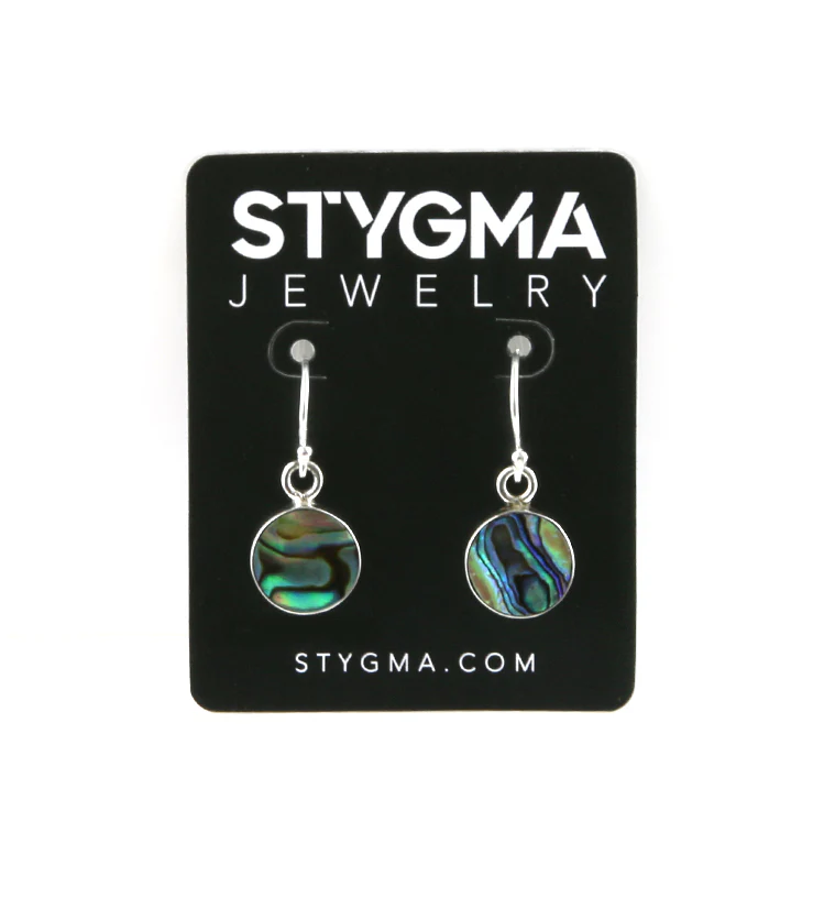 Abalone Shell Disk Earrings