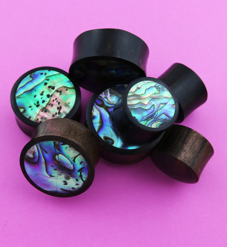 Abalone Shell Inlay Wood Plugs - Image 3