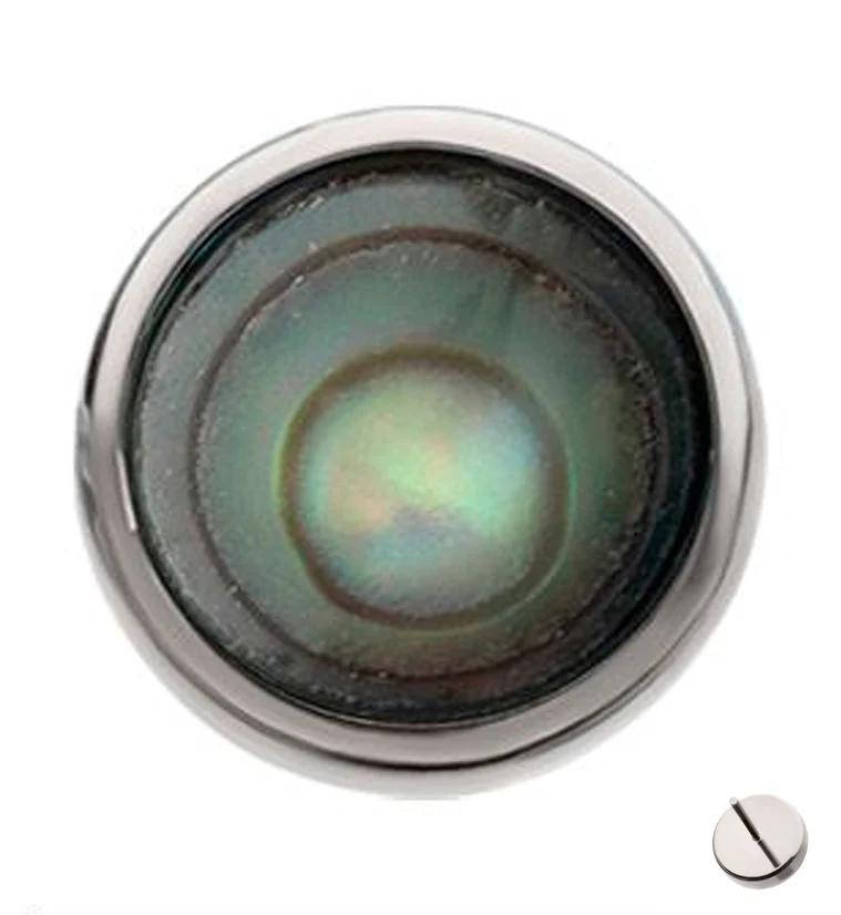 Bezel Abalone Shell Titanium Threadless Top