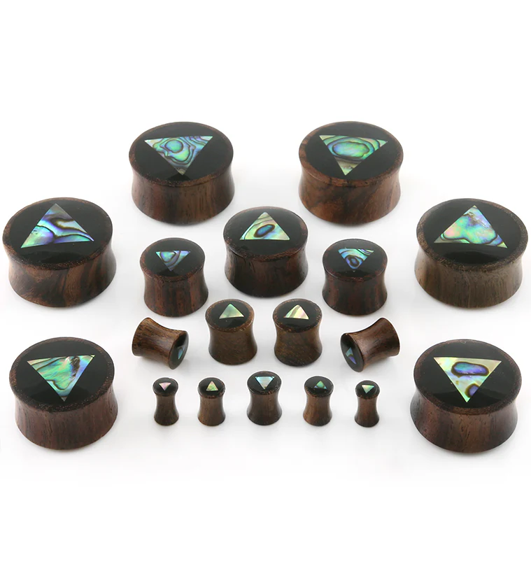 Abalone Triangle Shell Wood Plugs - Image 2