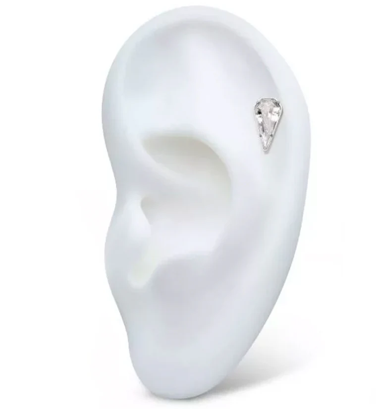 Abyss Clear CZ Titanium Internally Threaded Top - Image 3