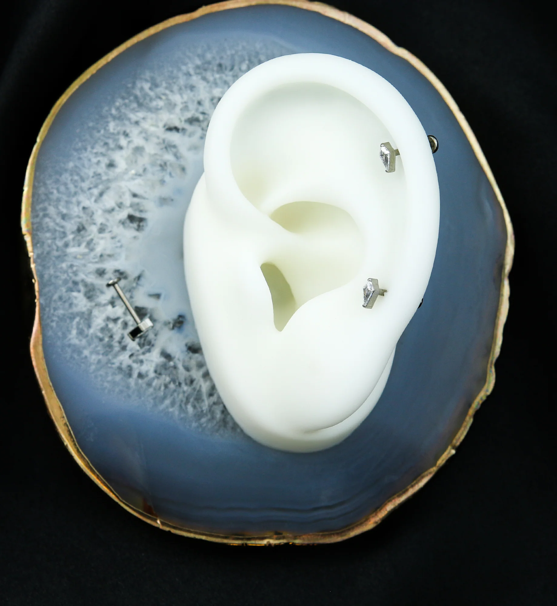 Abyss Clear CZ Titanium Threadless Labret - Image 2
