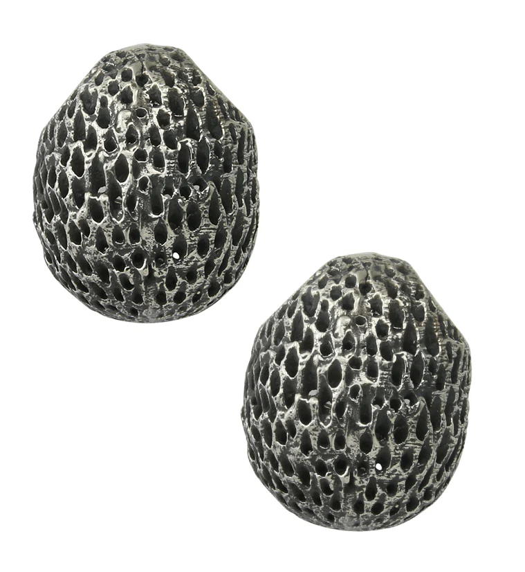 Achene White Brass Ear Weights