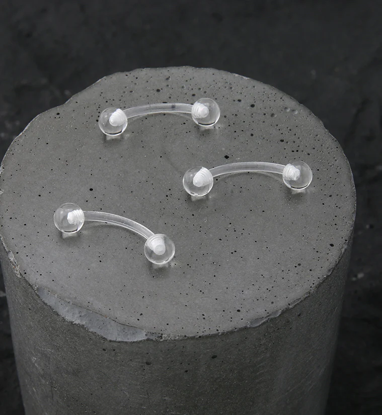 Clear Acrylic Curved Barbell - Image 3