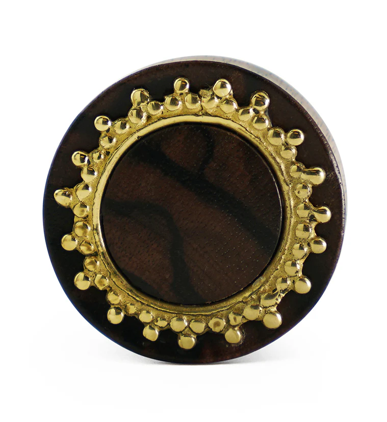 Adorn Brass Inlay Areng Wood Plugs - Image 3