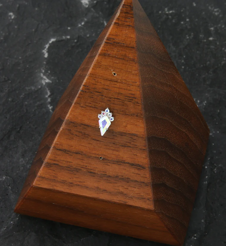 Adorn Rainbow Aurora CZ Threadless Titanium Top - Image 2