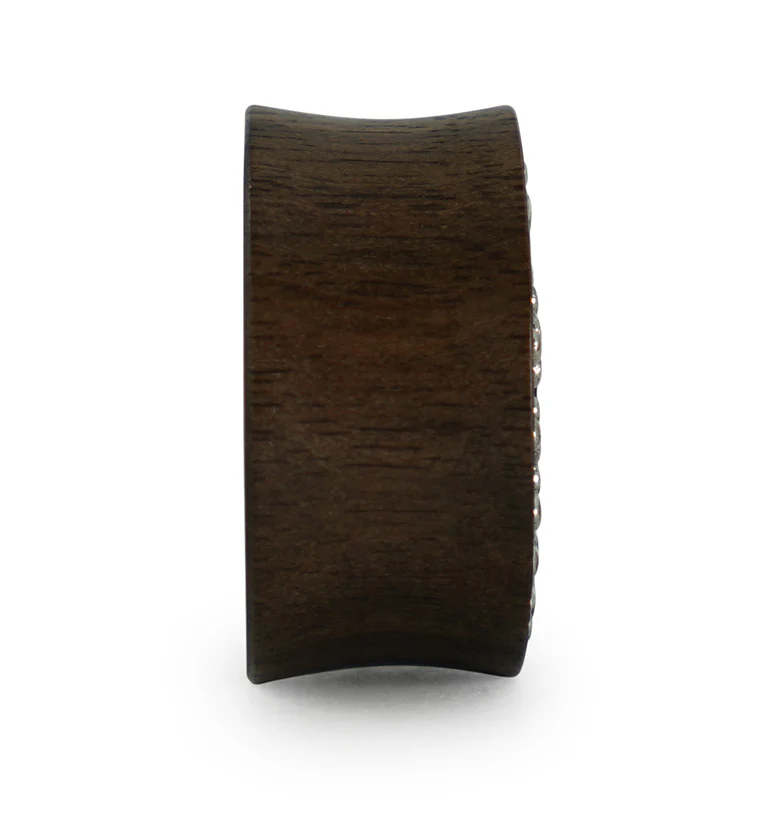 Adorn White Brass Inlay Areng Wood Plugs - Image 5