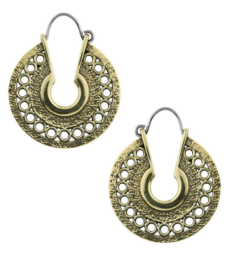 Alley Brass Disk Hangers / Earrings
