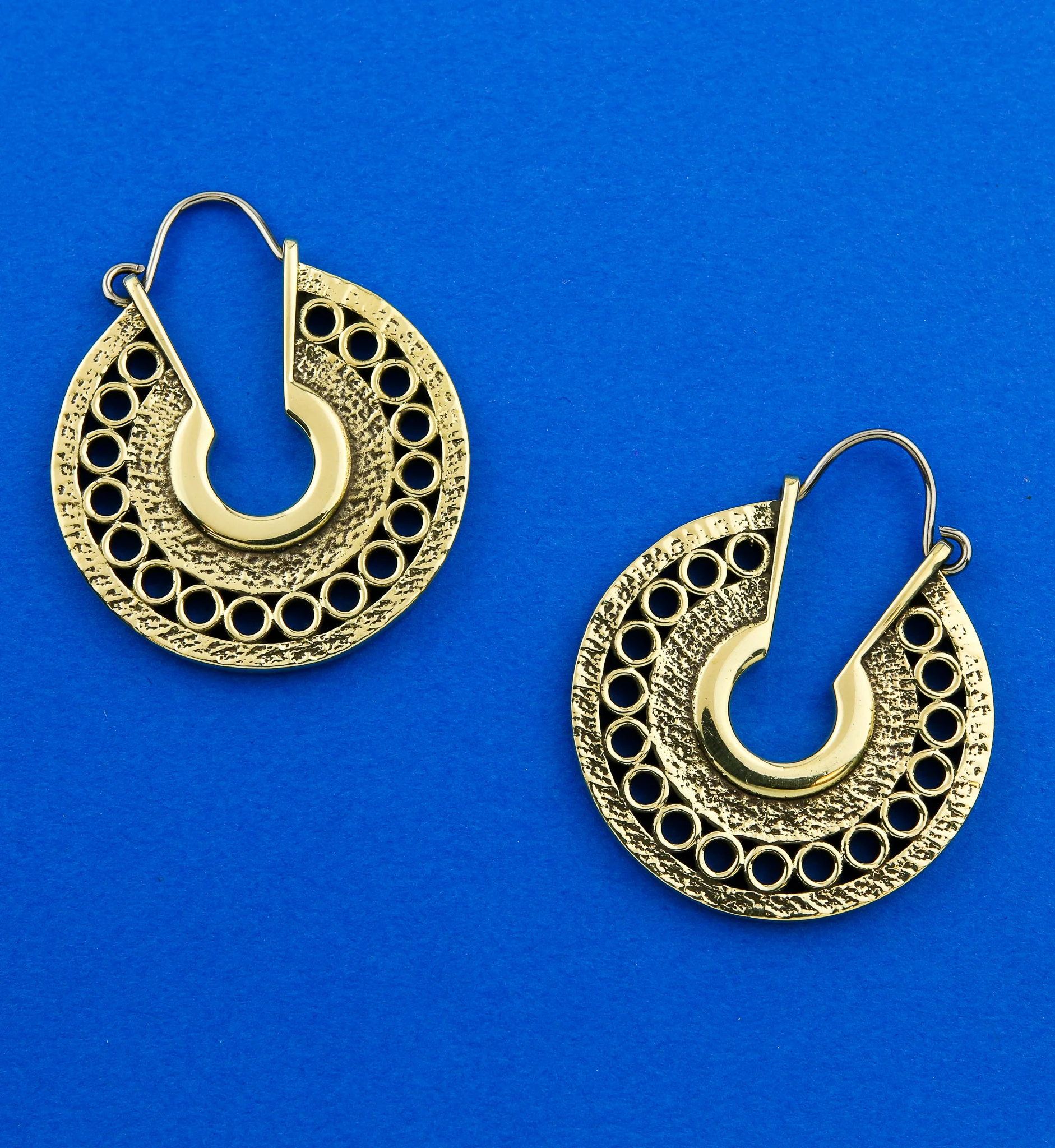 Alley Brass Disk Hangers / Earrings - Image 2