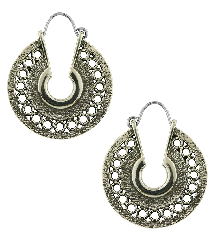 Alley White Brass Disk Hangers / Earrings