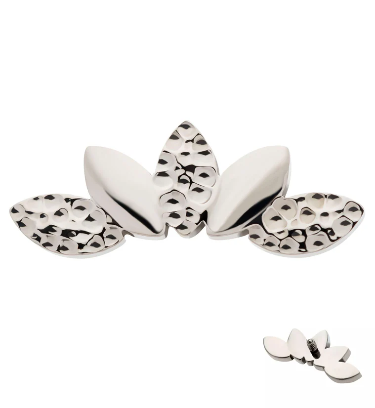 Alternating Hammered Chaplet Internally Threaded Titanium Top