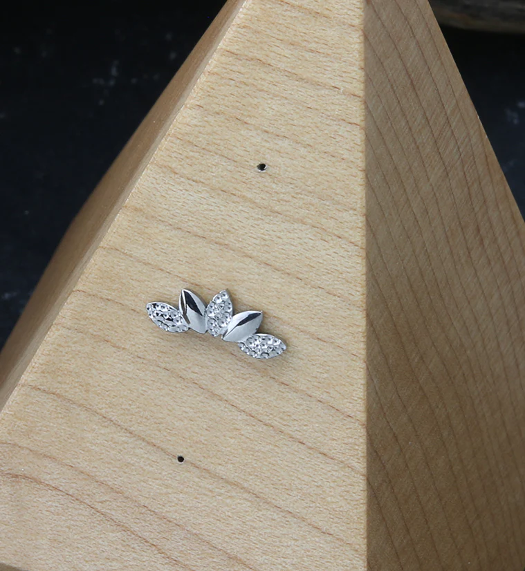 Alternating Hammered Chaplet Threadless Titanium Top - Image 2