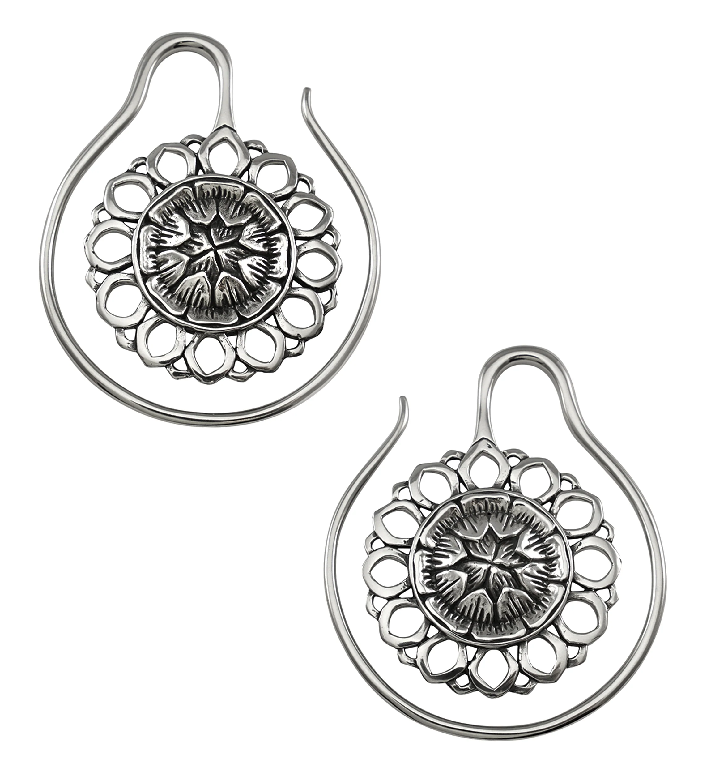 Amaryllis White Brass Ear Weights
