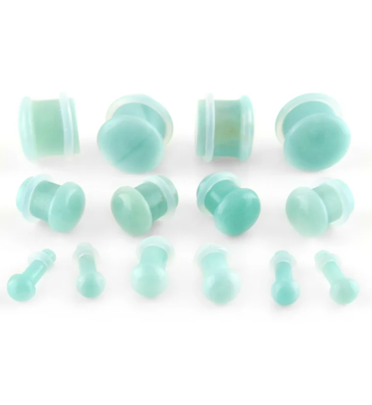 Amazonite Stone Plugs - Single Flare - Image 2